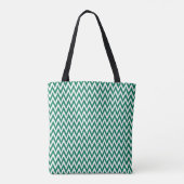Tote Bag Elegant Chevron Design Emerald avec monogramme (Dos)