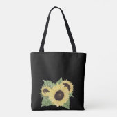 Tote Bag Élégant Chic Black, Fleurs de soleil, Mariée (Dos)