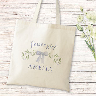 Tote Bag Élégant Chic Bow Floral Personnalisé Fleur Girl