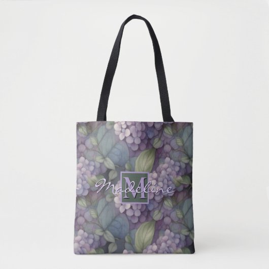 Tote Bag Elégant chic pourpre pourpre chic aquarelle fleuri (Devant)