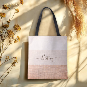 Tote Bag Élégant Chic Terracotta Rayures Demoiselle d'Honne