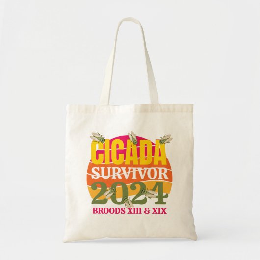 Tote Bag Élégant CICADA SURVIVOR 2024 Broods XIII XIX (Devant)