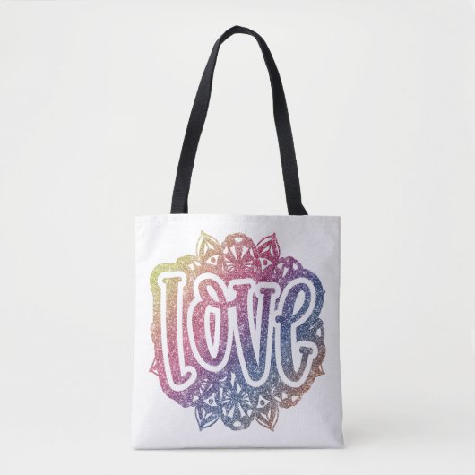 Tote Bag Élégant Citation d'amour Parties scintillant Étinc (Devant)