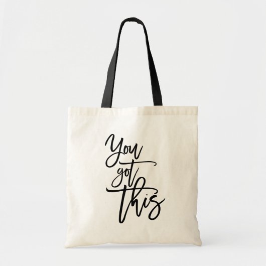 Tote Bag Élégant Citation De Script Noir Vous Avez Obtenu C (Devant)
