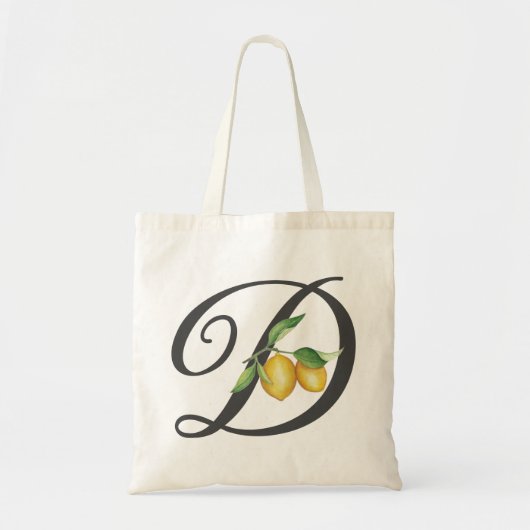 Tote Bag Élégant citron Définir Monogramme Initial (Devant)