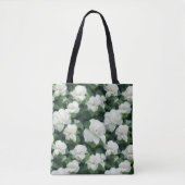 Tote Bag Élégant classique vert botanique blanc floral (Devant)