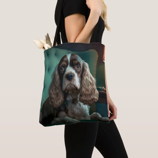 Tote Bag Elégant Cocker Spaniel Classic Portrait Design (De près)