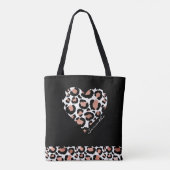 Tote Bag Élégant coeur de léopard noir (Dos)