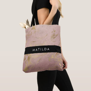 Tote Bag Élégant cuivre moderne rose or & or marbre