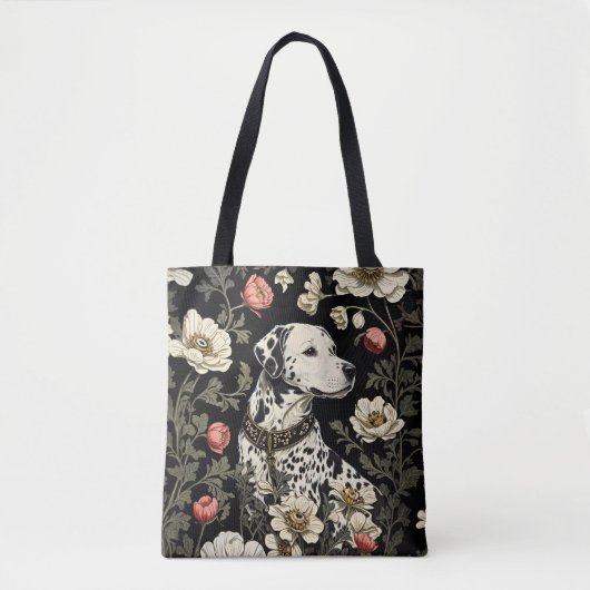Tote Bag Elegant Dalmatian William Morris Inspired (Devant)