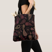 Tote Bag Elegant Dark Modern Paisley Pattern (De près)