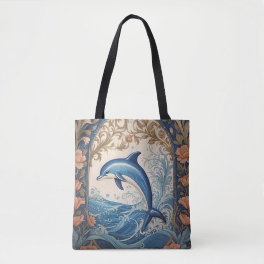 Tote Bag Élégant dauphin de saut William Morris inspiré (Devant)