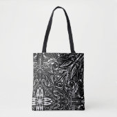Tote Bag Elégant design de mandala noir et blanc jeter le p (Devant)
