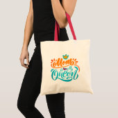 Tote Bag Elegant Design Typografy Maman Is My Queen (Devant (produit))