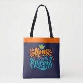 Tote Bag Elegant Design Typografy Maman Is My Queen (Devant)