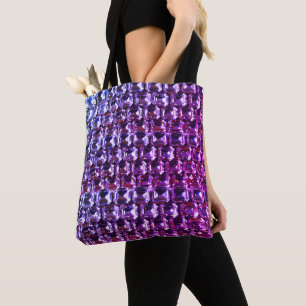 Tote Bag Élégant diamants de pierres précieuses violettes