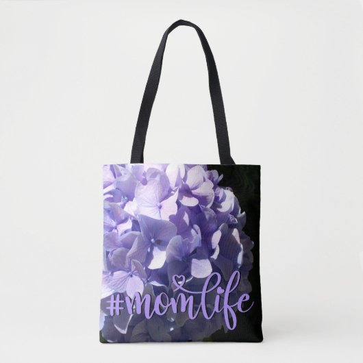 Tote Bag Élégant doux fleurs violettes hydrangées violettes (Devant)