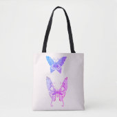 Tote Bag Élégant Duo à papillon violet —Fourre-tout (Devant)