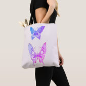 Tote Bag Élégant Duo à papillon violet —Fourre-tout (De près)