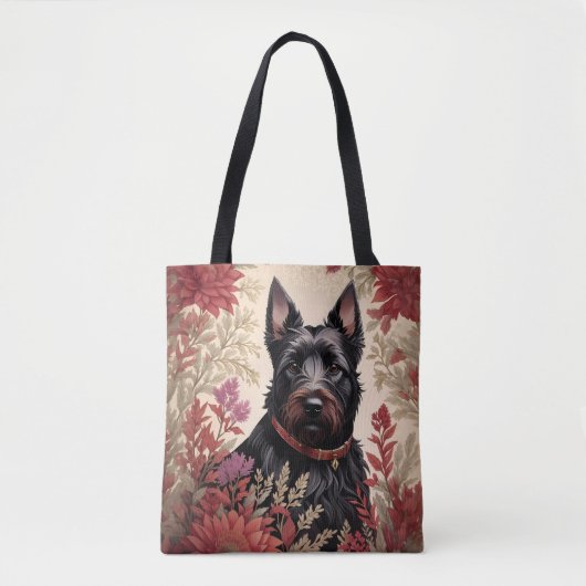 Tote Bag Elégant écossais Terrier Portrait de chien (Devant)