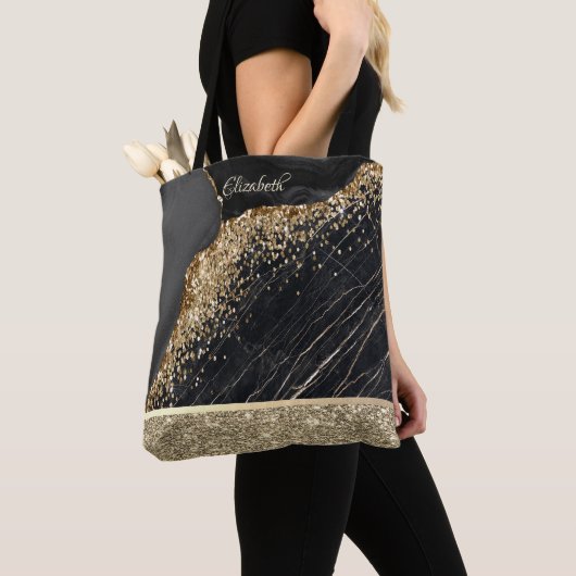 Tote Bag Élégant élégant Parties scintillant or Sequins Mar (De près)