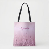 Tote Bag Élégant élégant rose rose rose parties scintillant (Devant)