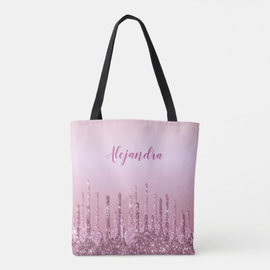 Tote Bag Élégant élégant rose rose rose parties scintillant (Dos)