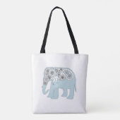 Tote Bag Élégant éléphant bleu Paisley (Dos)