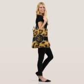 Tote Bag Élégant Empreinte de léopard Monogramme Script - S (Sur le modèle)