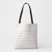 Tote Bag élégant faux or parties scintillant rayures motif (Devant)