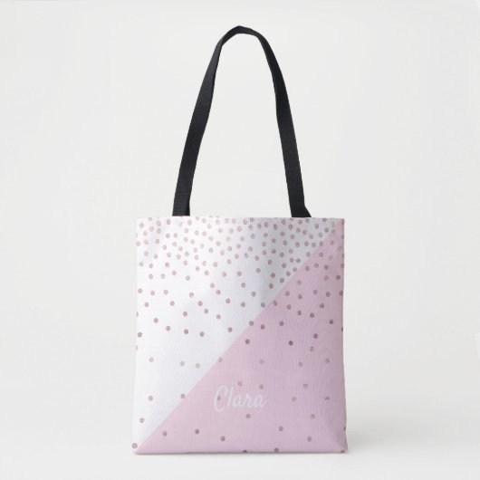 Tote Bag Elégant faux rose d'or parties scintillant confett (Devant)