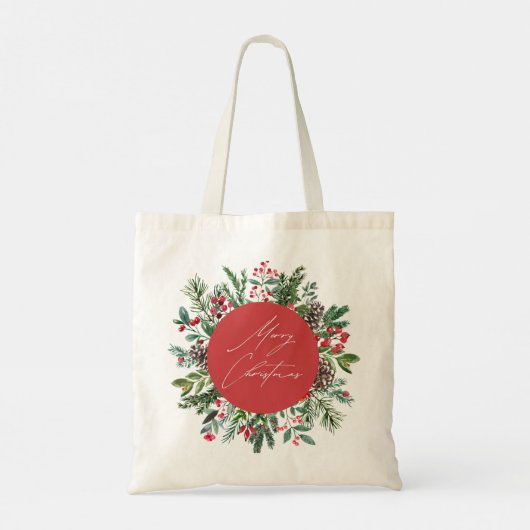 Tote Bag Élégant feuillage de Noël (Dos)