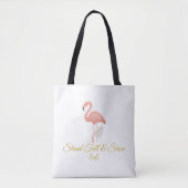 Tote Bag Elegant Flamingo Art with Soft Pastel Quote (Devant)