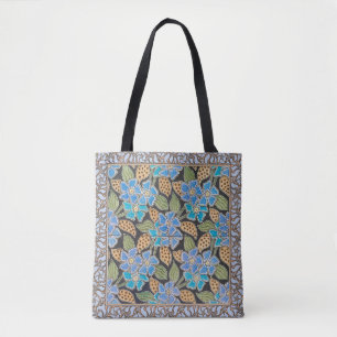 Tote Bag Élégant Fleur Bleu Périwinkle Floral Classic
