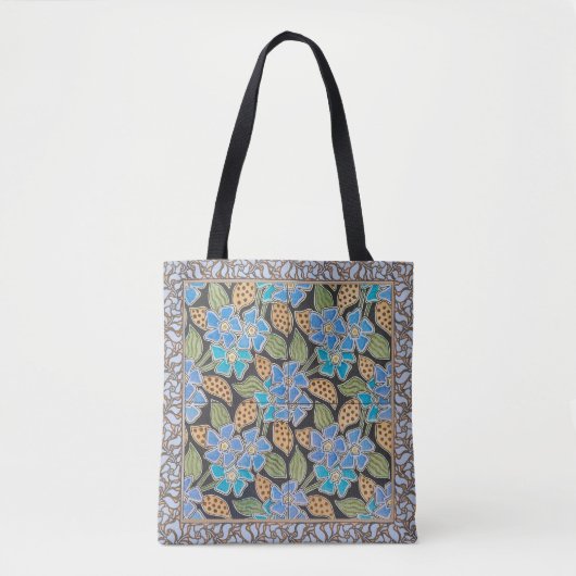 Tote Bag Élégant Fleur Bleu Périwinkle Floral Classic (Devant)