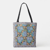 Tote Bag Élégant Fleur Bleu Périwinkle Floral Classic (Dos)