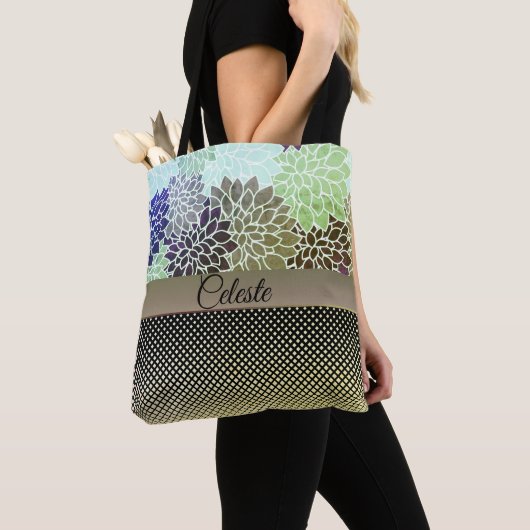 Tote Bag Élégant Floral Customisé (De près)