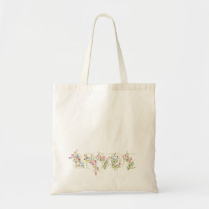 Tote Bag élégant floral mariage printemps MARIÉE Réception