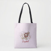 Tote Bag Élégant floral rouge (Devant)