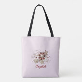 Tote Bag Élégant floral rouge (Dos)