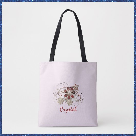 Tote Bag Élégant floral rouge