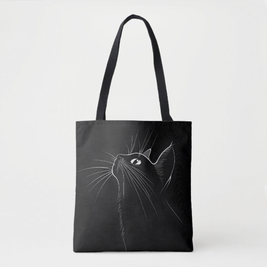 Tote Bag Elegant Funny Black cat (Devant)