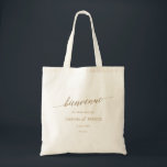 Tote Bag Elegant Gold Calligraphy Wedding Bienvenue<br><div class="desc">This elegant gold calligraphy wedding bienvenue tote bag is perfect for a simple wedding.</div>
