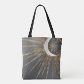 Tote Bag Elegant Gold Doodles Sun Moon Mandala Design (Dos)