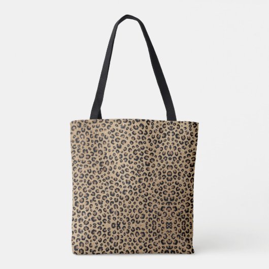 Tote Bag Elegant Gold Glitter Black Leopard Print (Dos)