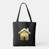 Tote Bag Elegant Gold House Symbole Real Estate Design (Dos)
