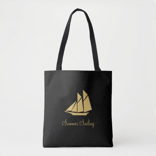 Tote Bag Elégant Golden Summer Sailing Yacht (Devant)