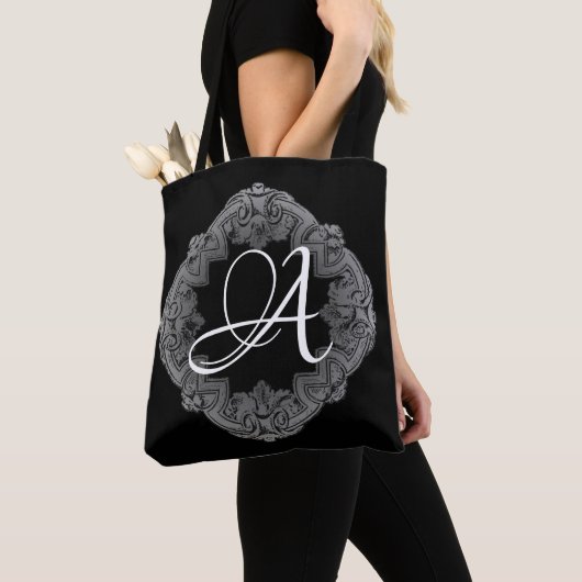Tote Bag Élégant Goth Initial (De près)