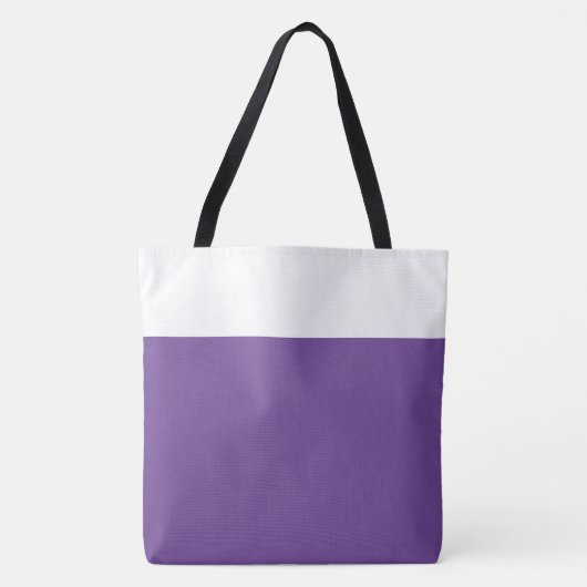 Tote Bag Élégant Grand Blocage de couleur blanc violet (Devant)