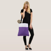 Tote Bag Élégant Grand Blocage de couleur blanc violet (Sur le modèle)